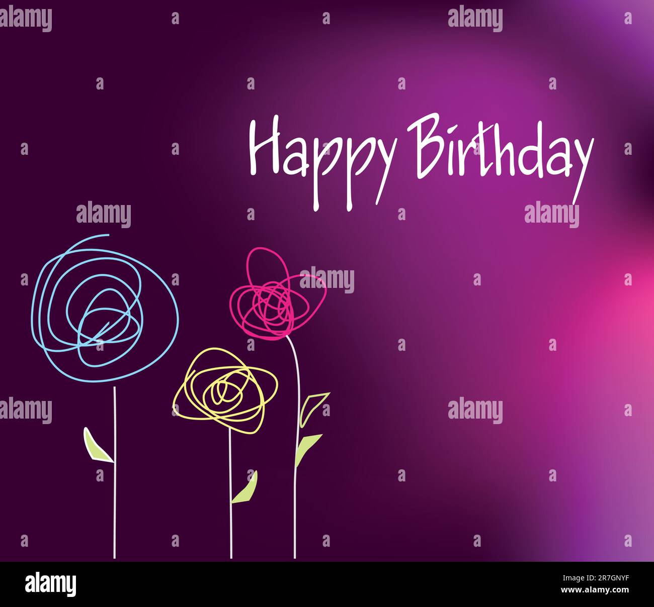 Glückwunschkarte mit Blumen Stock Vektor