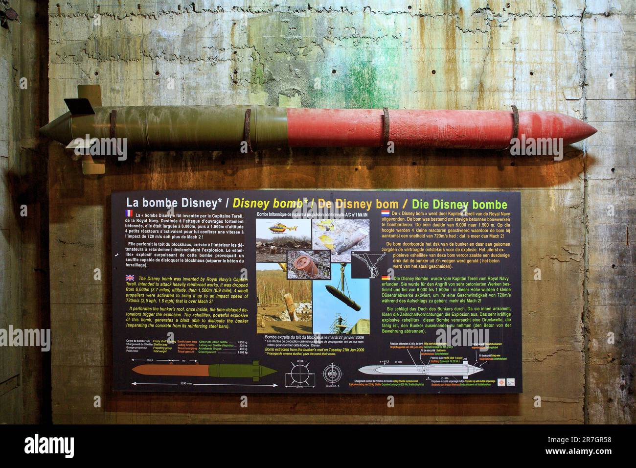 Die britische Raketengestützte Bunkerbombe von Disney im Bunker of Eperlecques (Pas-de-Calais), Frankreich Stockfoto