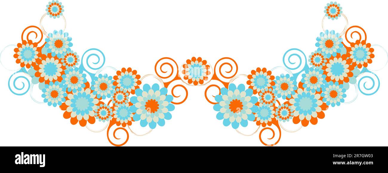 Design-Element mit Blumen- und Wirbelelementen Stock Vektor