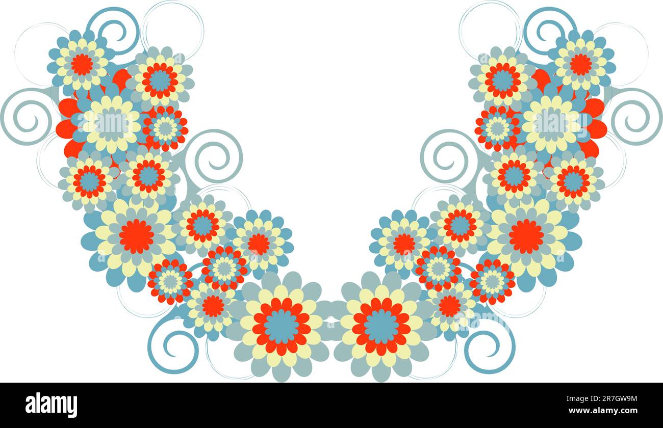 Design-Element mit Blumen- und Wirbelelementen Stock Vektor