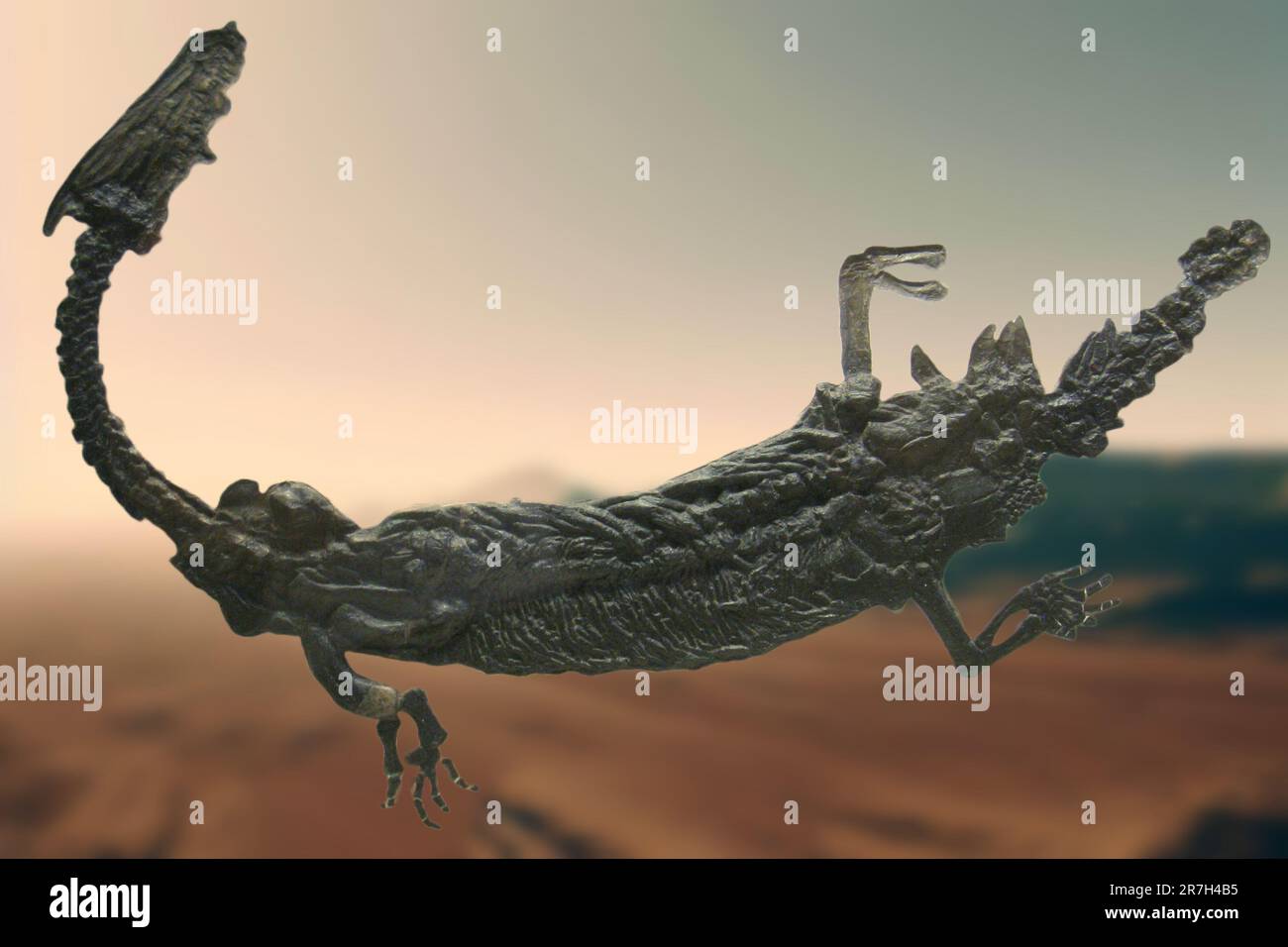 Der Lariosaurus ist ein ausgestorbenes Wasserreptil, das den Notosauriern gehört, die im mittleren Triassic lebten (vor etwa 245-235 Millionen Jahren) Stockfoto