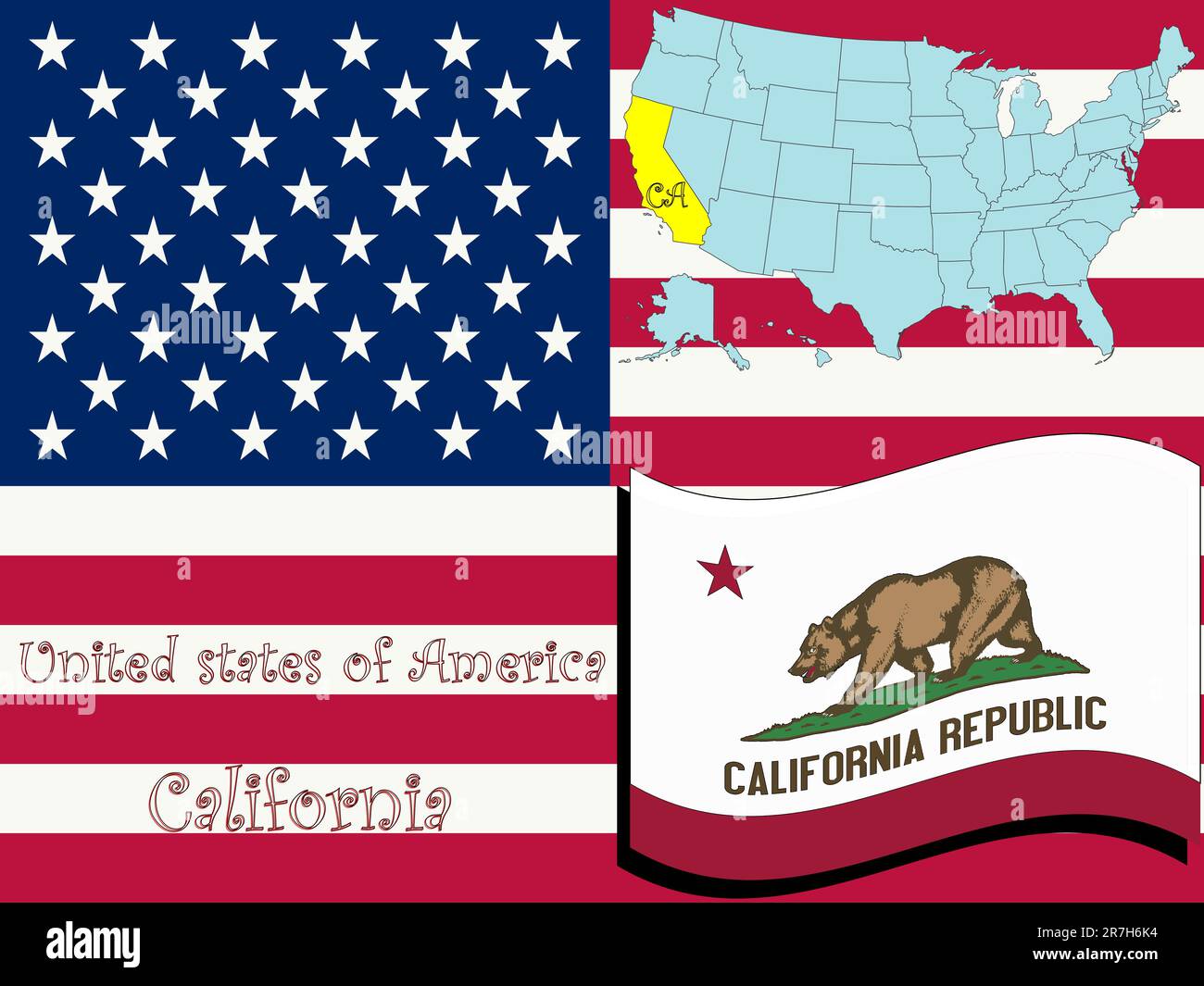 california State Illustration, abstrakte Vektorkunst Stock Vektor