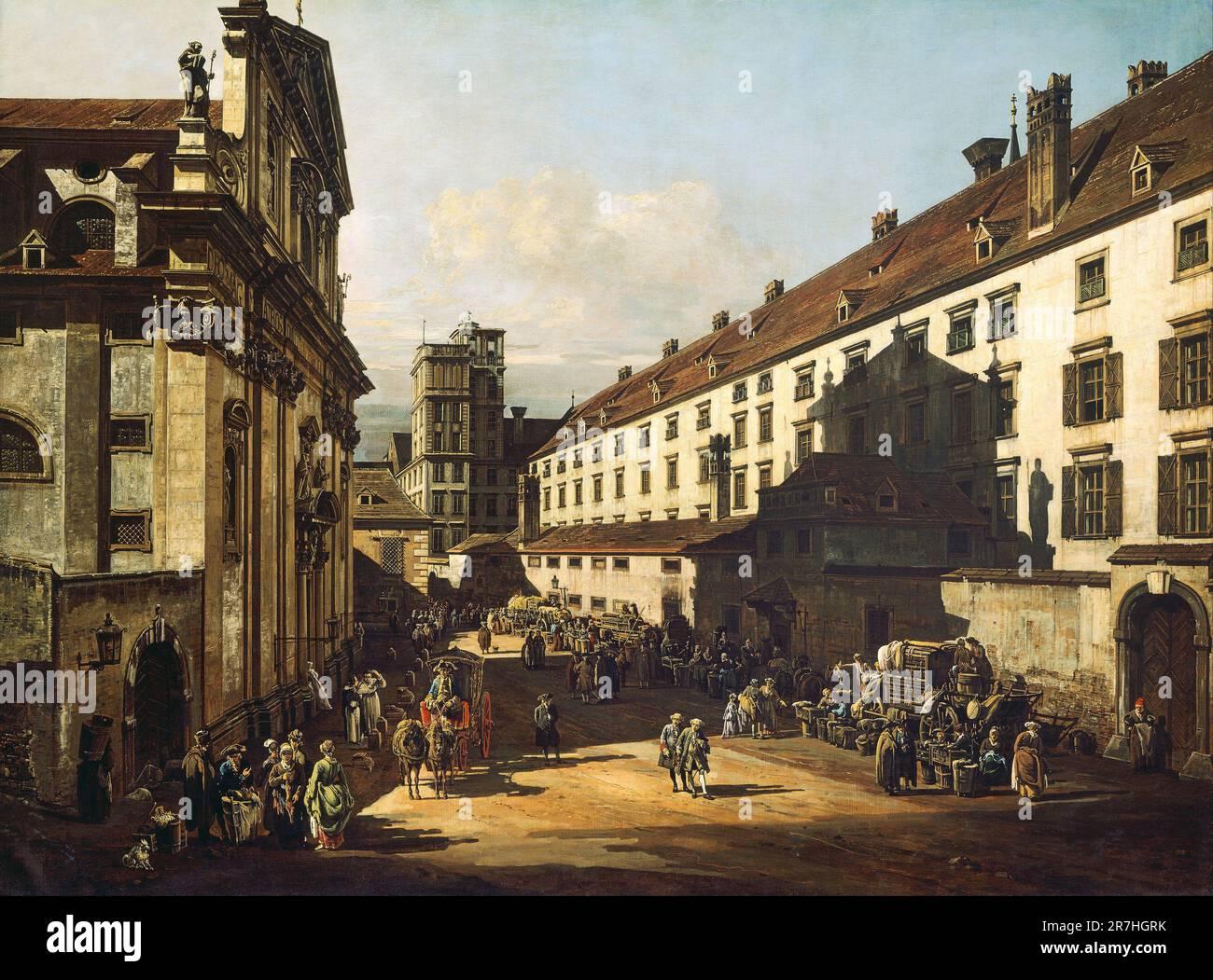 Die Dominikanische Kirche in Wien, gemalt vom venezianischen Maler Giovanni Antonio Canal, weithin bekannt als Canaletto. Stockfoto Die Dominikanische Kirche in Wien, gemalt vom venezianischen Maler Giovanni Antonio Canal, weithin bekannt als Canaletto. Stockfoto