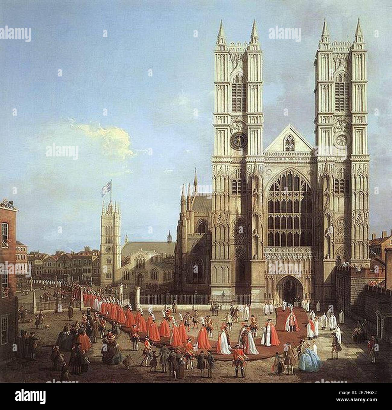 Westminster Abbey mit einer Prozession der Ritter des Bades, gemalt vom venezianischen Maler Giovanni Antonio Canal, allgemein bekannt als Canaletto, im Jahr 1749 Stockfoto Westminster Abbey mit einer Prozession der Ritter des Bades, gemalt vom venezianischen Maler Giovanni Antonio Canal, allgemein bekannt als Canaletto, im Jahr 1749 Stockfoto