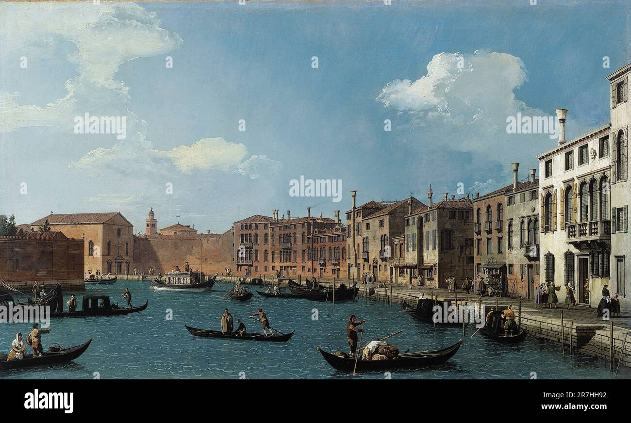 Der Canal de Santa Chiara, Venedig, gemalt vom venezianischen Maler Giovanni Antonio Canal, allgemein bekannt als Canaletto, im Jahr 1730 Stockfoto