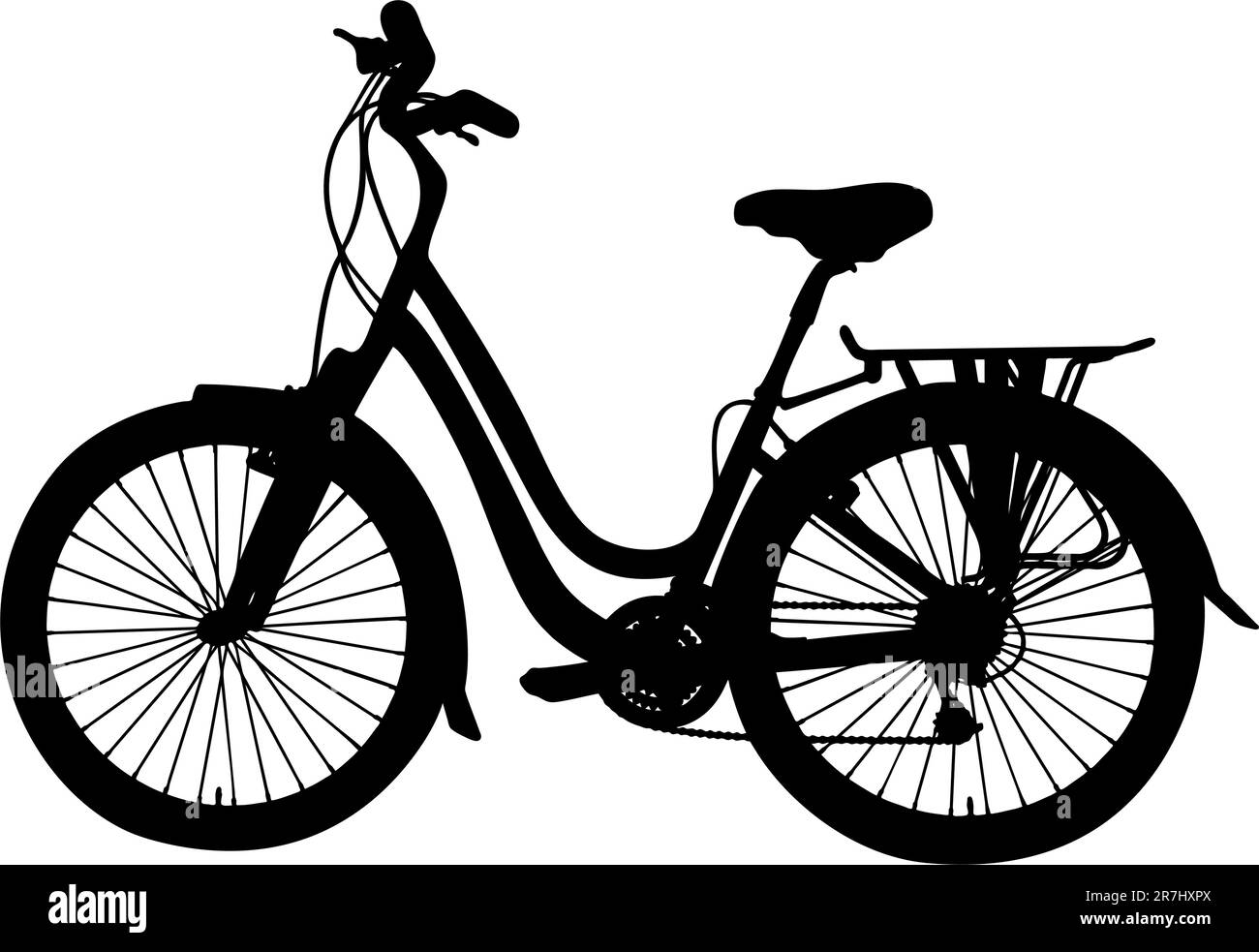 Detaillierte Fahrradsilhouette, Vektordarstellung Stock Vektor