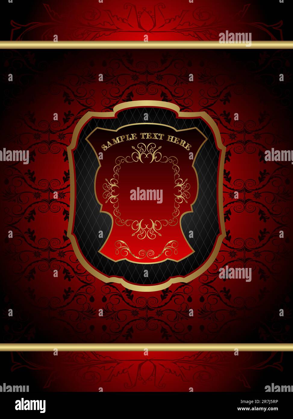 Illustration – Rahmenhintergrund Mit Vintage-Blumendesign. Vektor Stock Vektor