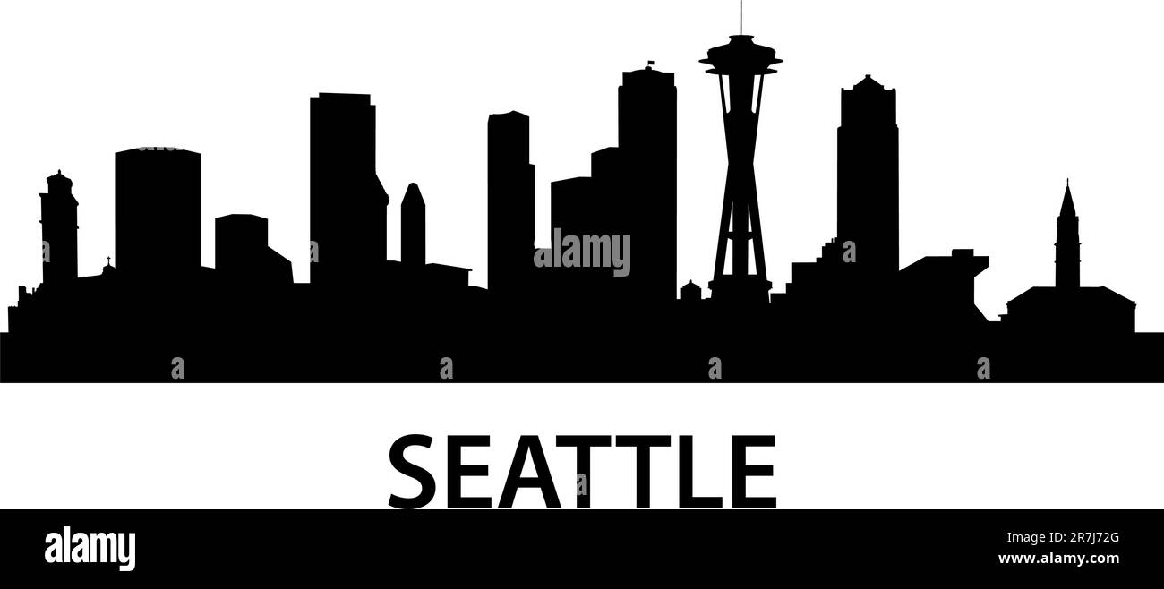 Detaillierte Darstellung von Seattle, Washington Stock Vektor