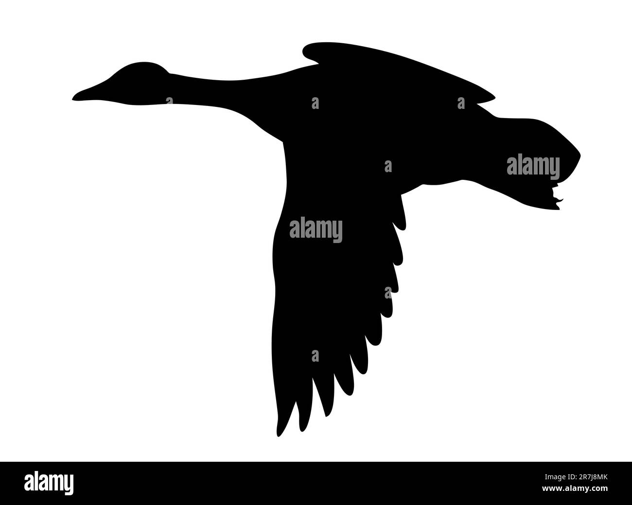 Vector Silhouette fliegenden Enten auf weißem Hintergrund Stock Vektor