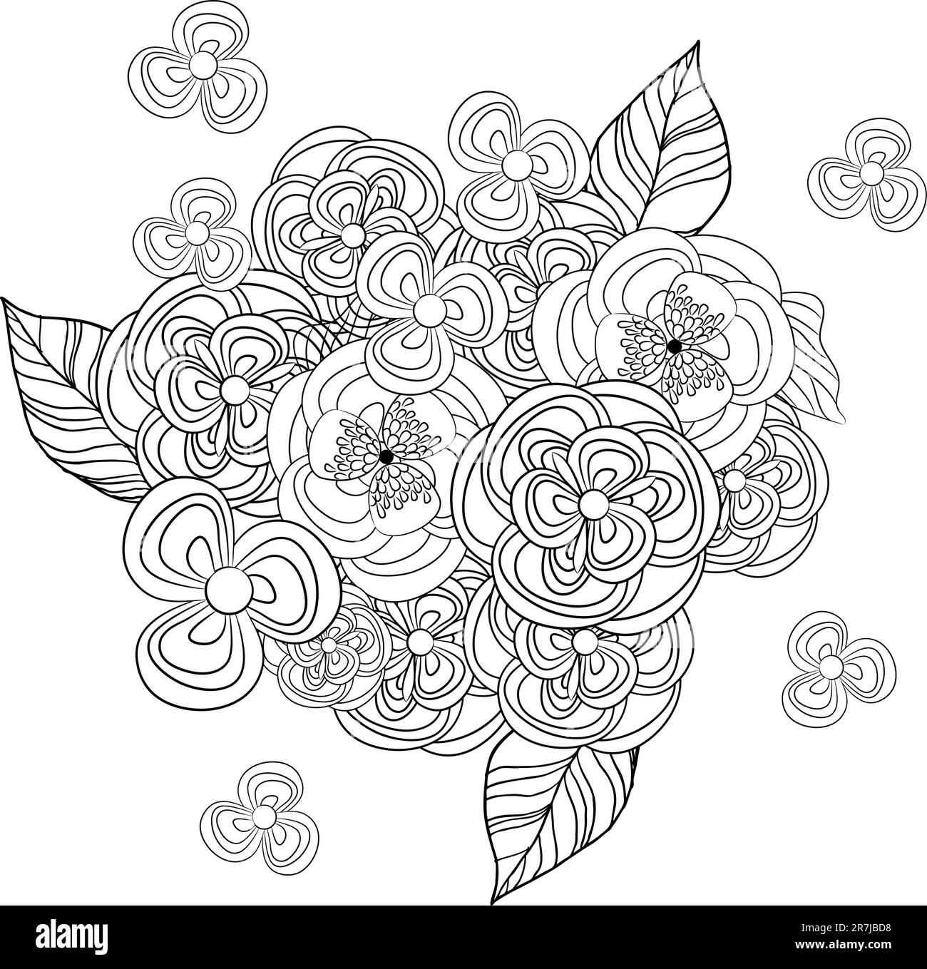 Hochzeitskarte oder Einladung mit abstraktem Blumenhintergrund. Grußkarte im Grunge- oder Retro-Stil. Farbenfrohe Weihnachtskarte mit Gratulation. Design ... Stock Vektor