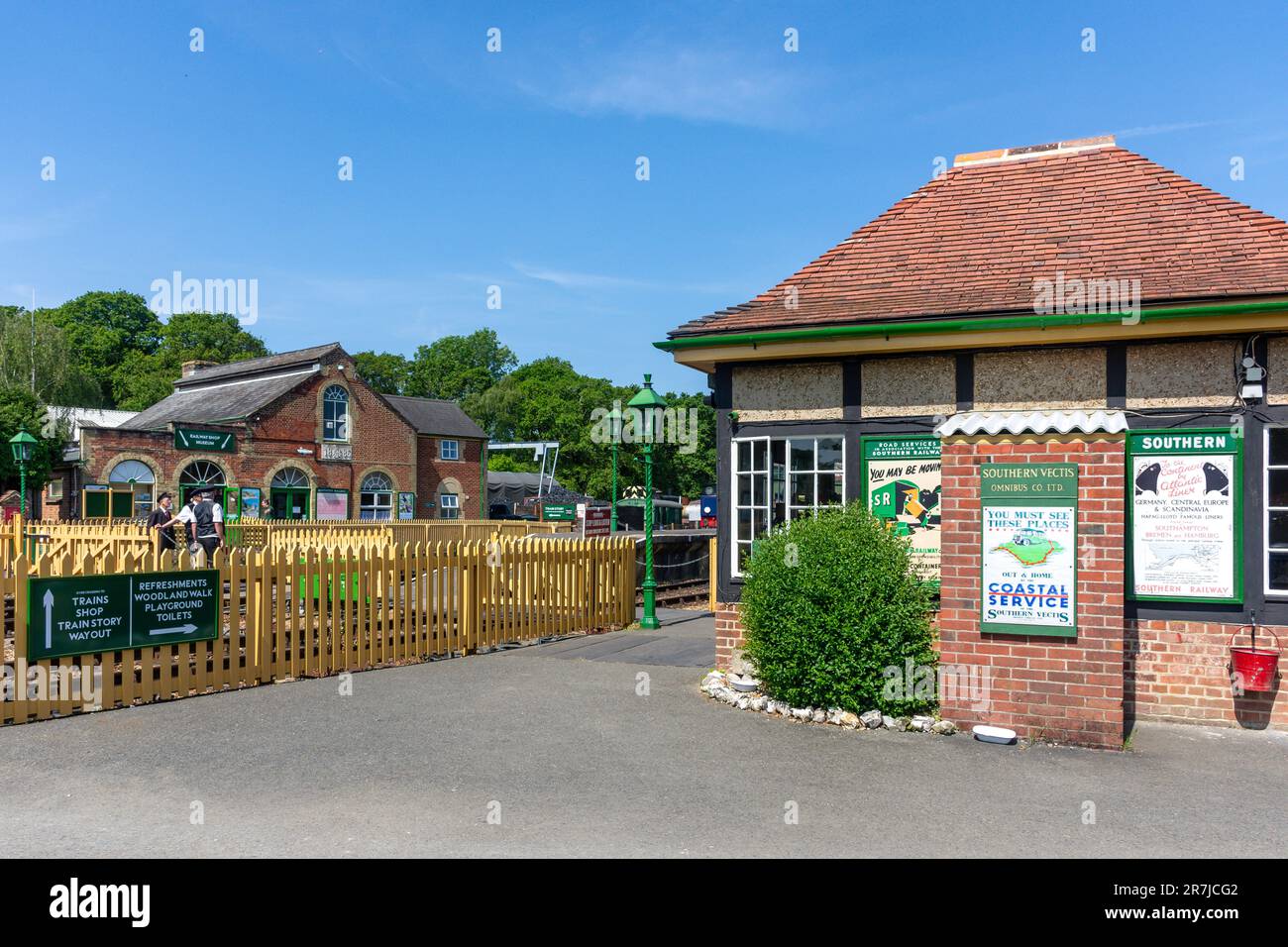 Steam Railway Station, Isle of Wight Steam Railway (Havenstreet Station), Havenstreet, Isle of Wight, England, Großbritannien Stockfoto