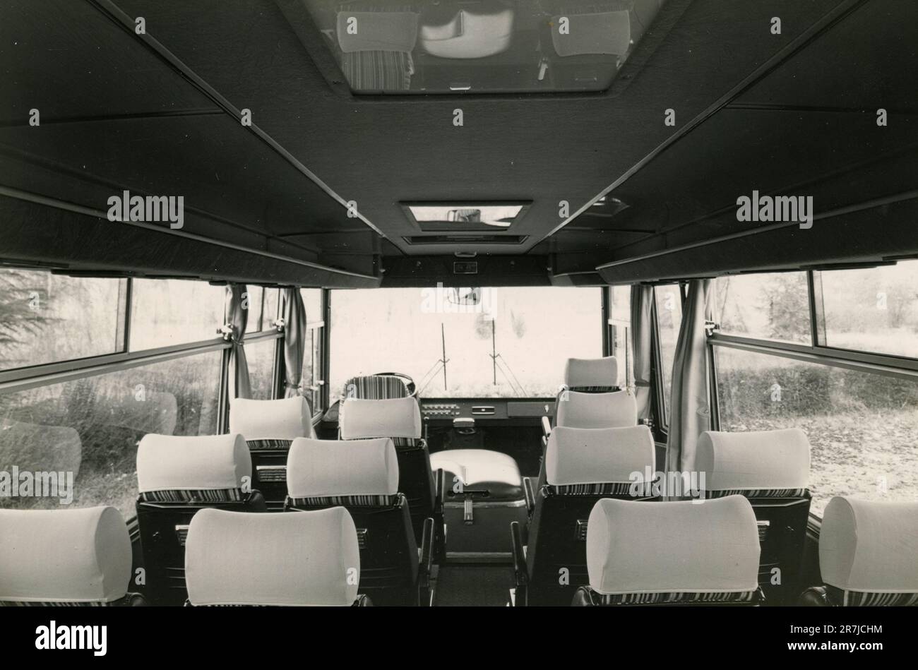 Innenansicht eines Reisebusses, Italien 1960er Stockfoto