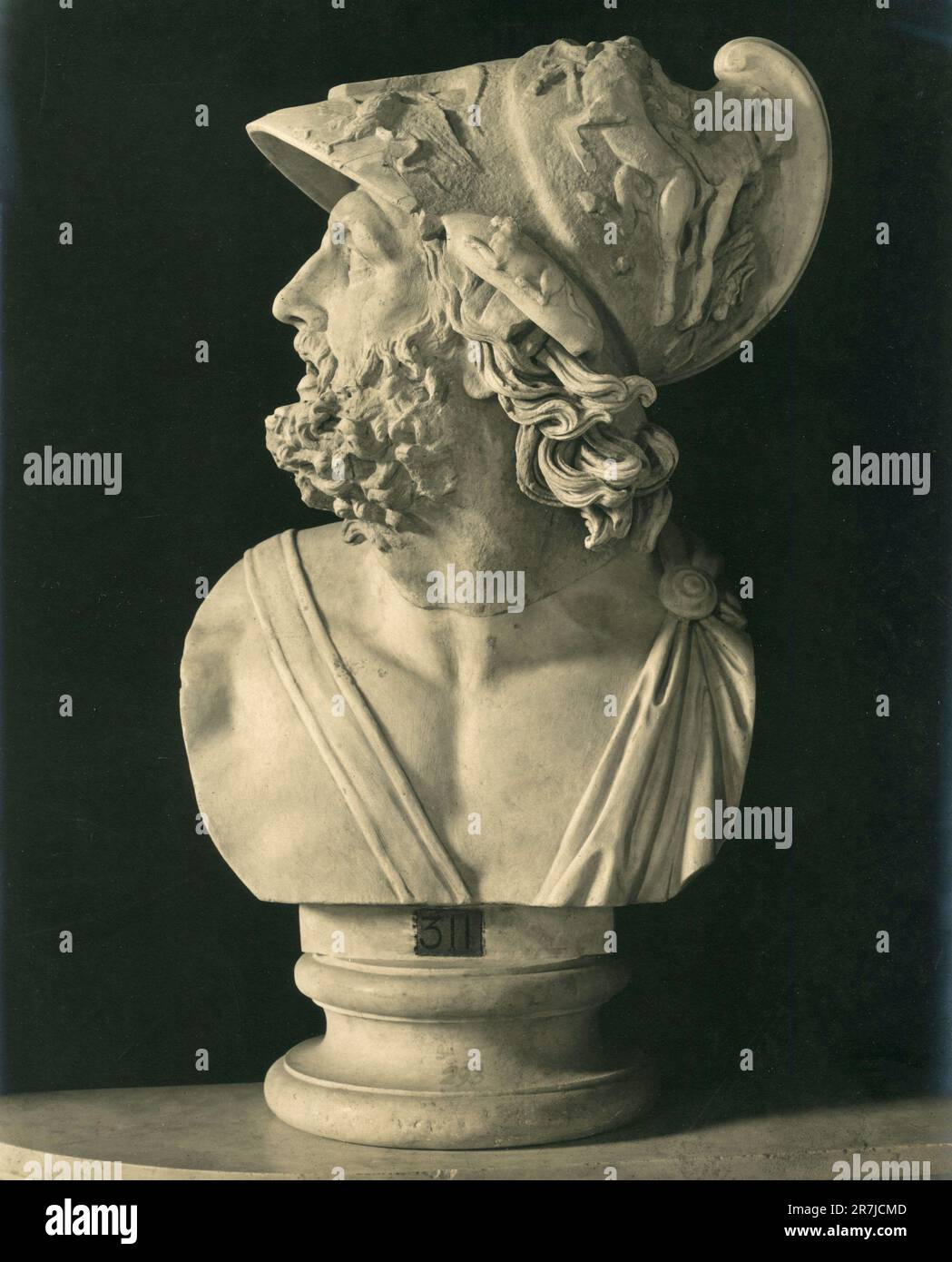 Alte Marmorbüste von Menelaos, König von Mykene Sparta, 1900er Stockfoto