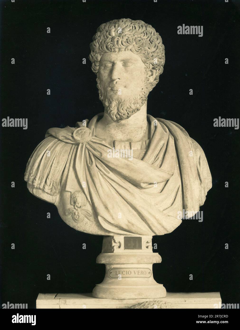 Alte Marmorbuste des römischen Kaisers Lucius Verus, Vatikanmuseum, Italien 1900er Stockfoto