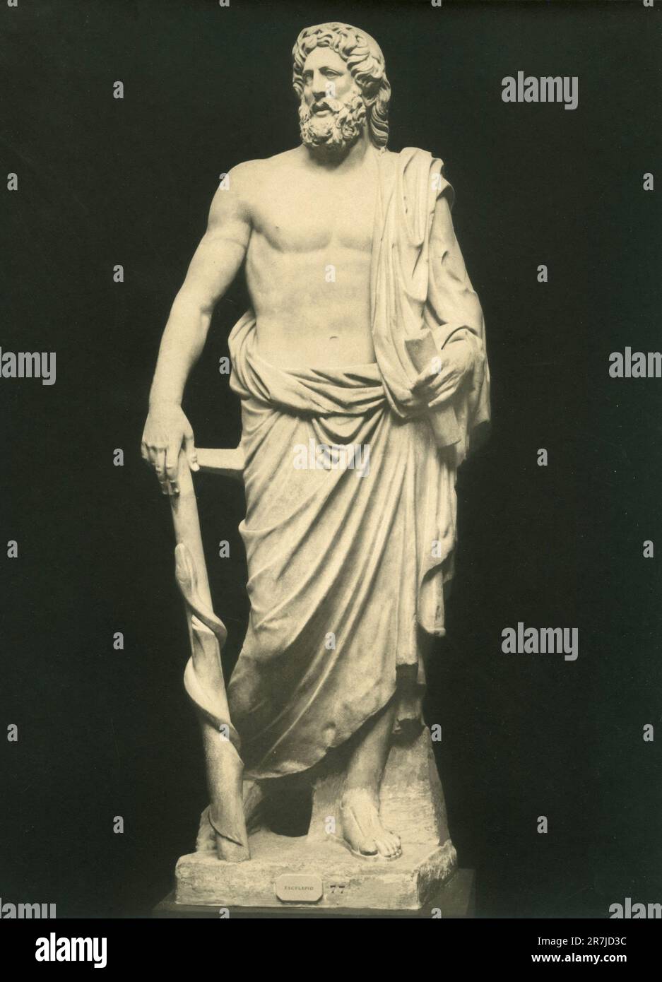 Antike römische Marmorstatue des griechischen Gottes der Medizin Asklepius Orator, Nationalmuseum, Rom, Italien 1900er Stockfoto