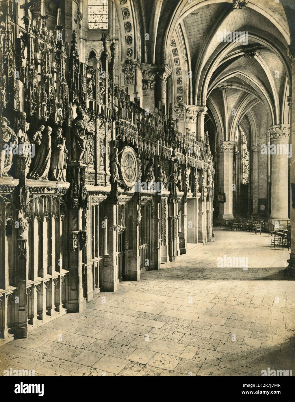 Innenansicht des Chors der Kathedrale von Chartres, Frankreich 1900er Stockfoto