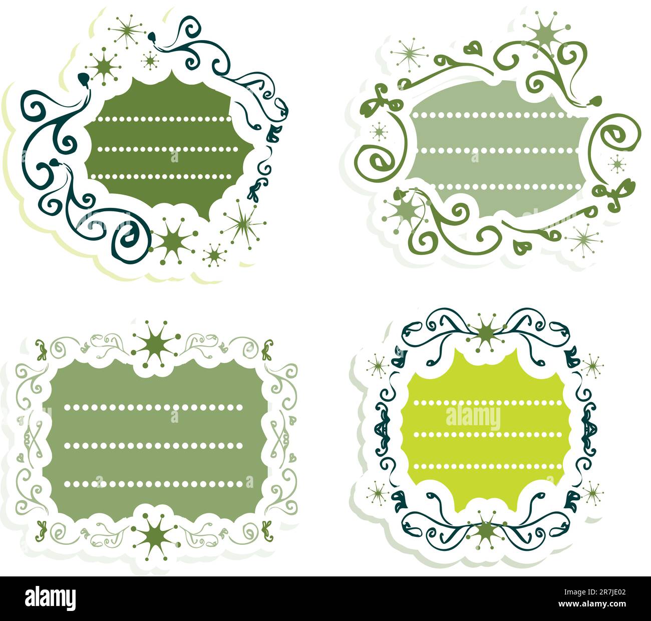 Etiketten im Retro-Stil mit unbedruckten Rahmen im Vintage-Stil Stock Vektor