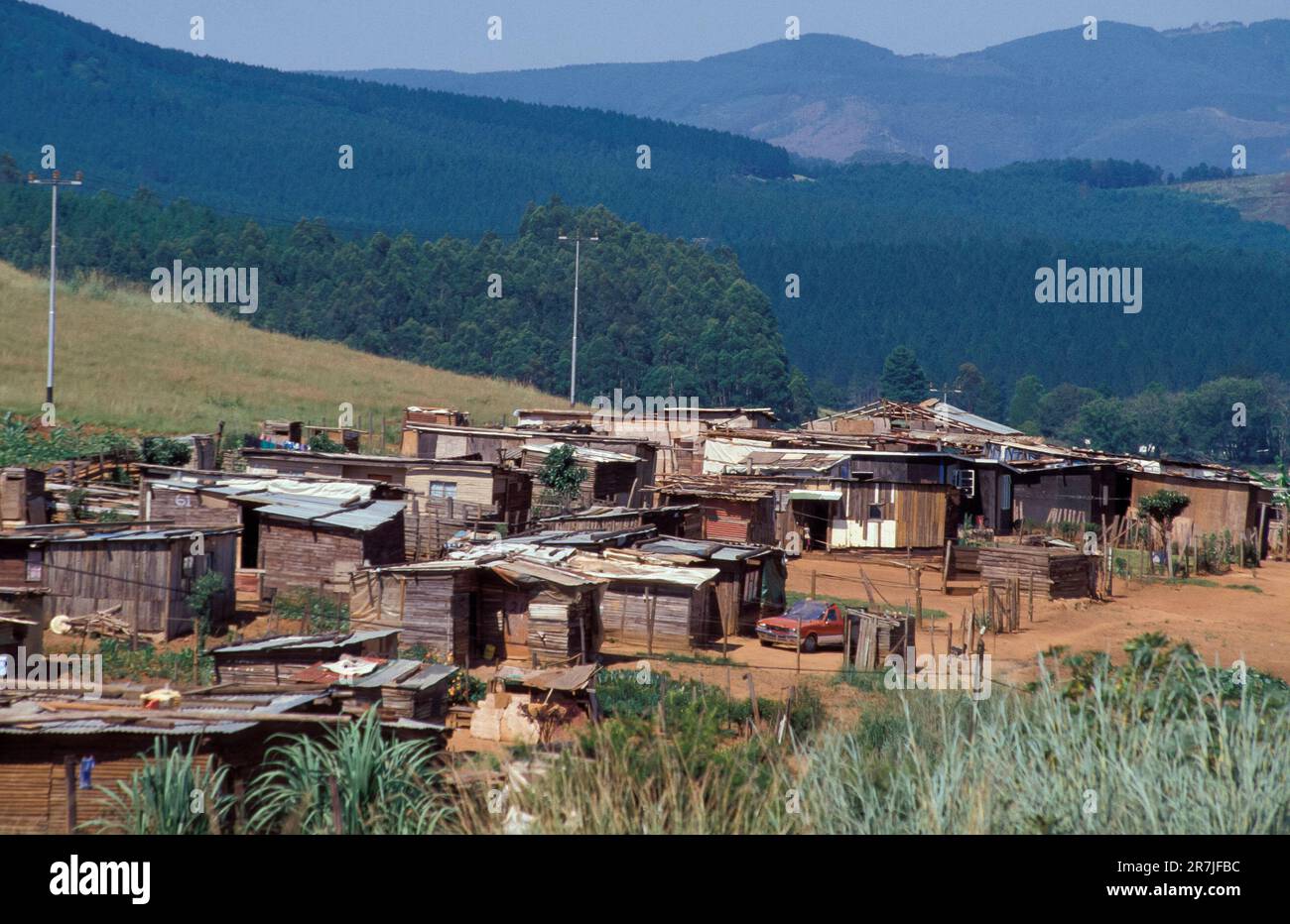 Südafrika, Nelspruit-Region. Slum. Stockfoto