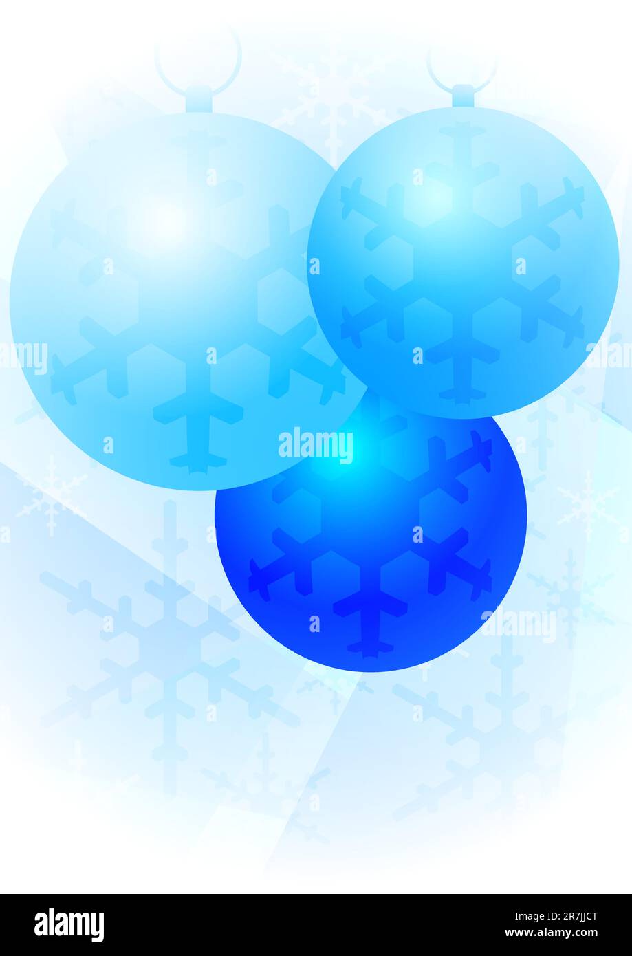 Abstrakter Hintergrund für Weihnachten/Winter – Blauer Weihnachtsball auf hellgefrorenem Hintergrund Stock Vektor