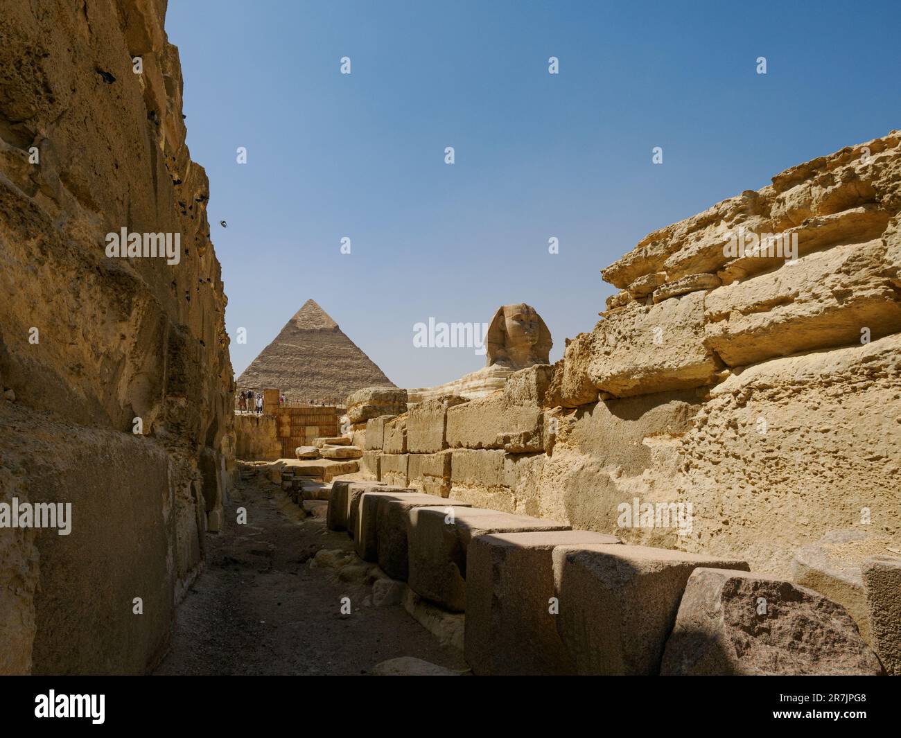 Entdecken Sie die Wunder der antiken Ägypter Pyramiden von Gizeh und Sphi Stockfoto