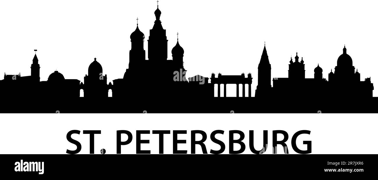 Detaillierte Darstellung von St. Petersburg, Russland Stock Vektor
