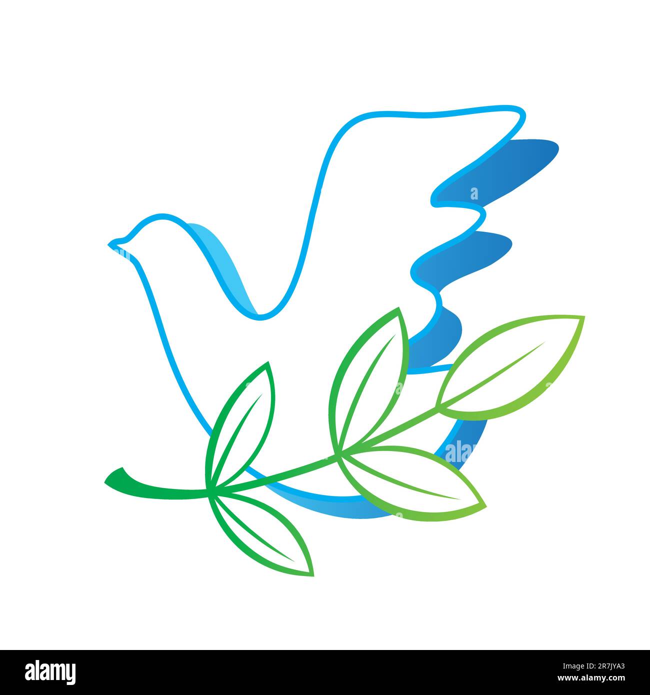 Symbol des Friedens - eine Taube mit einem grünen Zweig Stock Vektor
