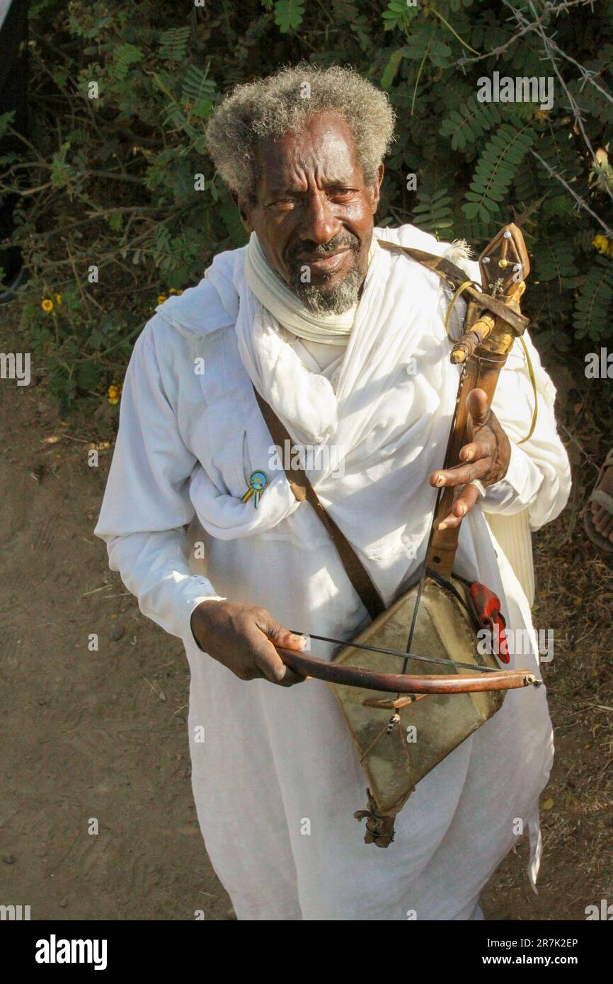 Afrika, Äthiopien, Axum, Timket-Zeremonie, Taufzeremonie am Weihwasserpool Stockfoto