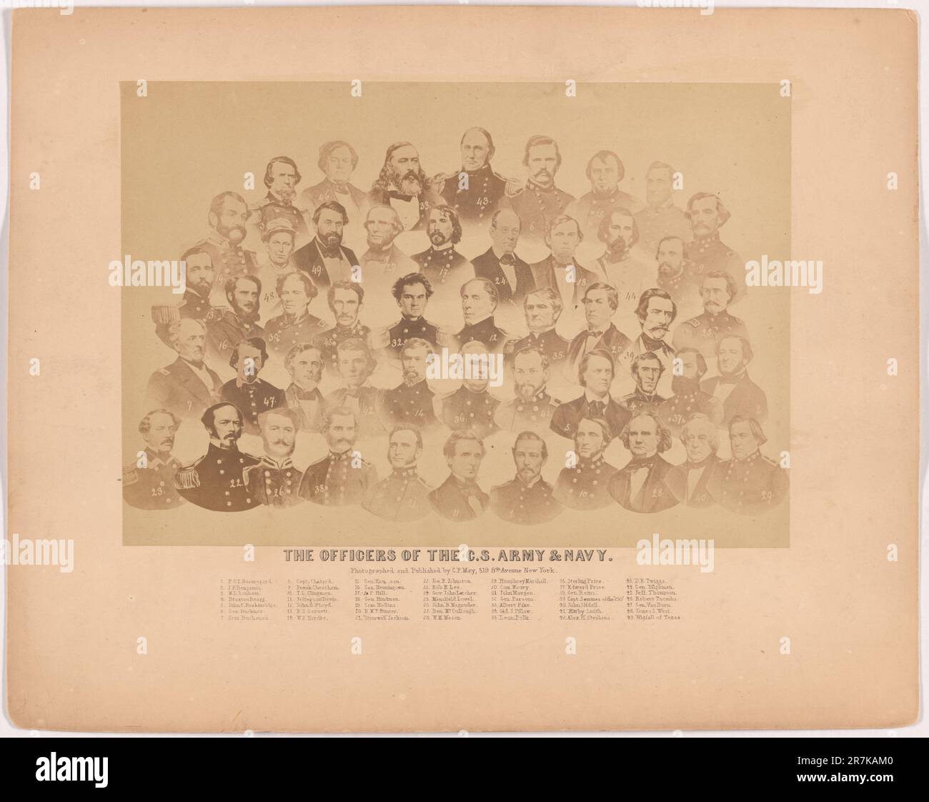 Die Offiziere der C.S. Army & Navy c. 1861-1865 Stockfoto