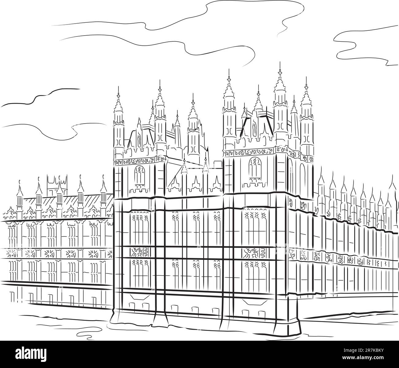 Drawing Tower in London, Großbritannien Stock Vektor