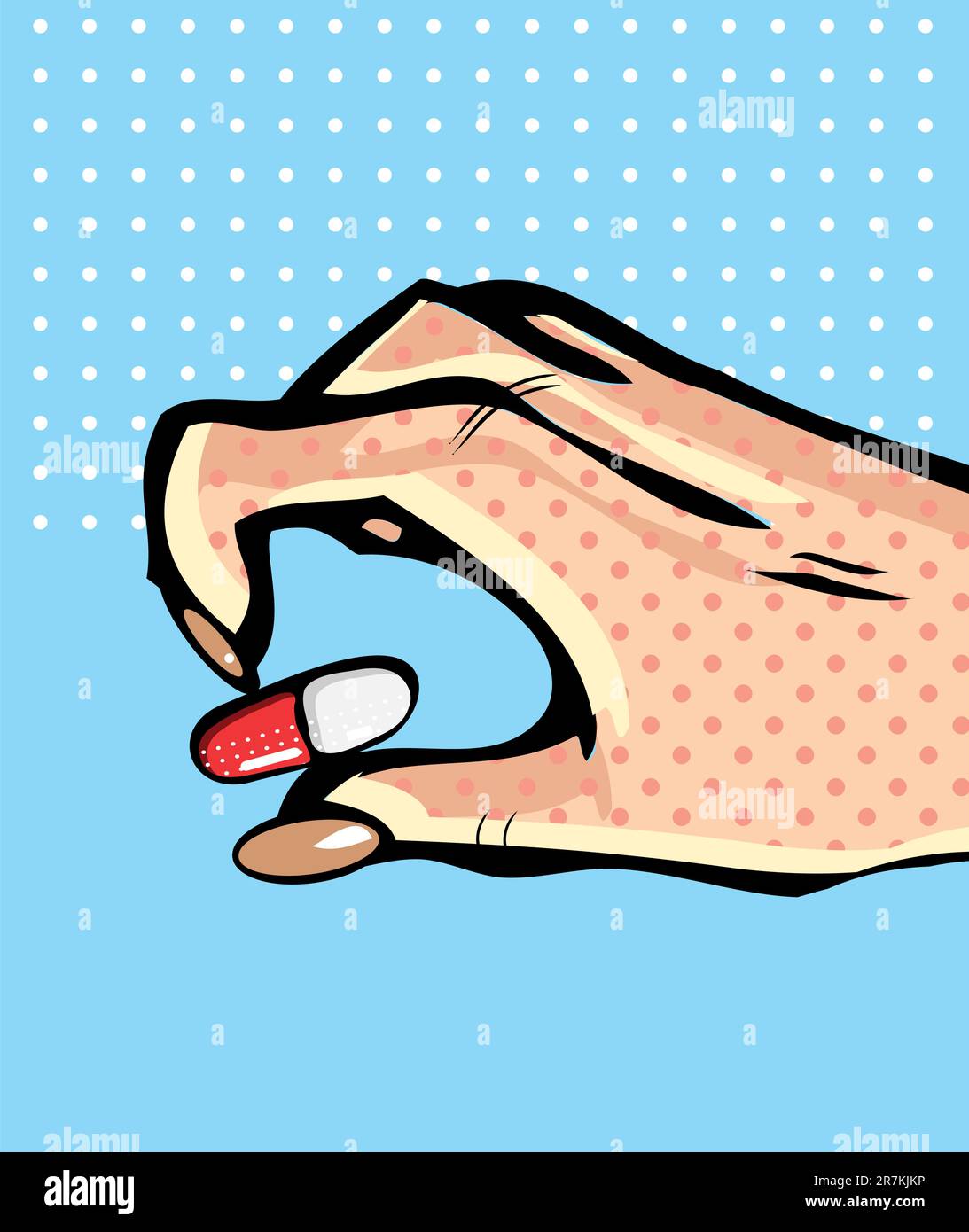 Hand mit Kapseltablette Stock Vektor