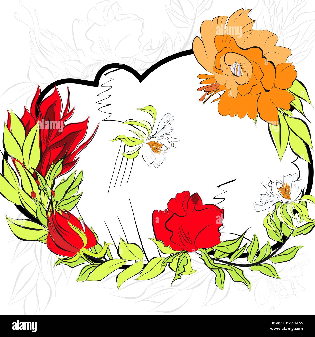 Vorlage für Karte mit Sommerblumen Stock Vektor