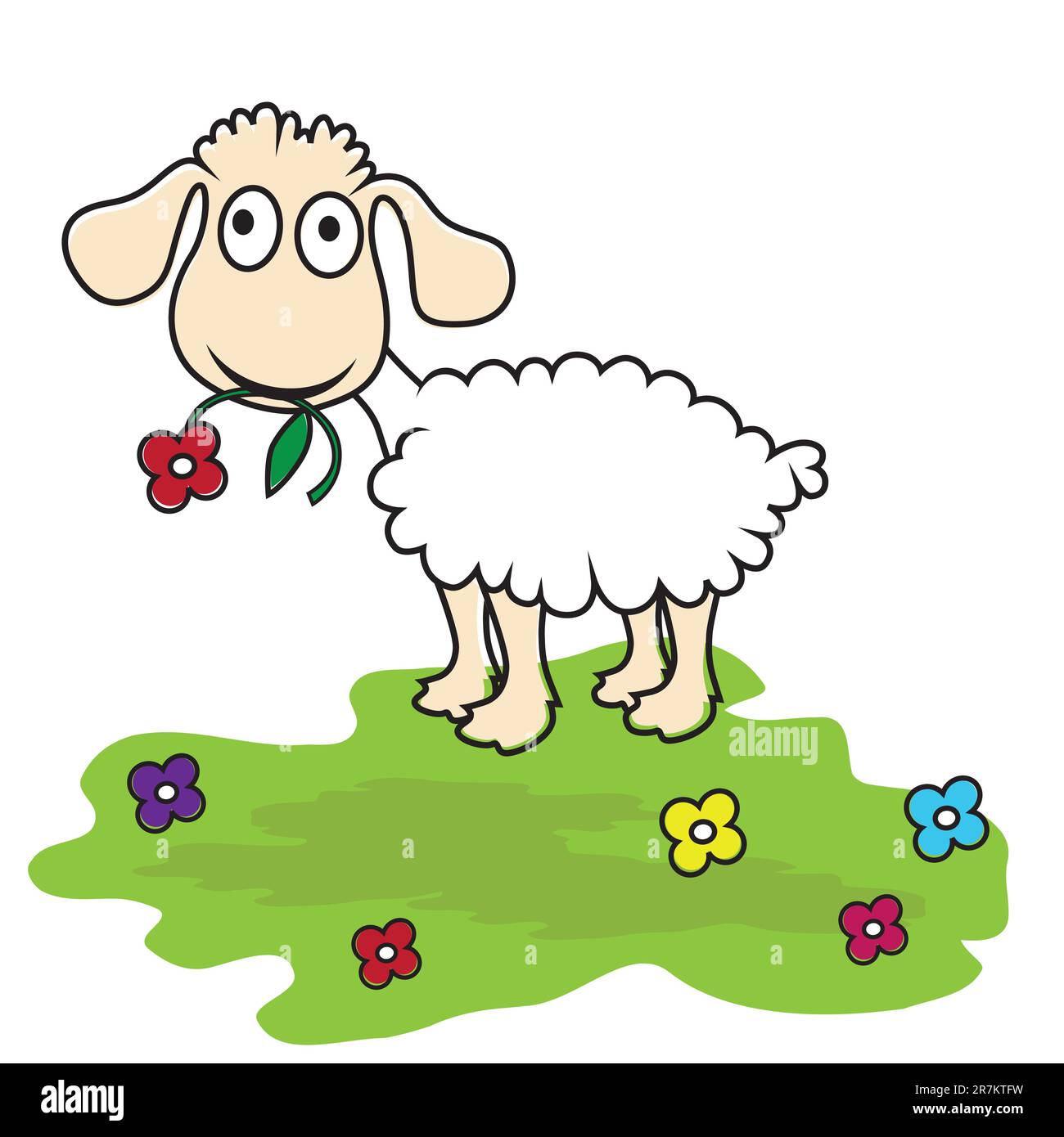Cartoon-Schafe, Vektorlamm. Lustiges Säugetier. Stock Vektor