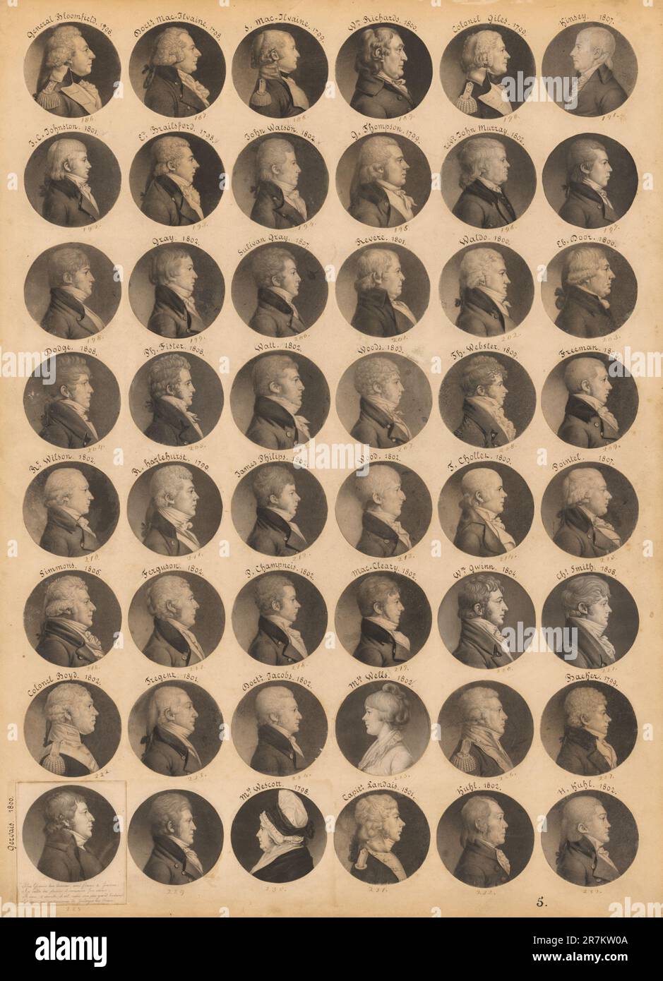 Saint-Mémin Folio 5 c. 1793-1814 Stockfoto