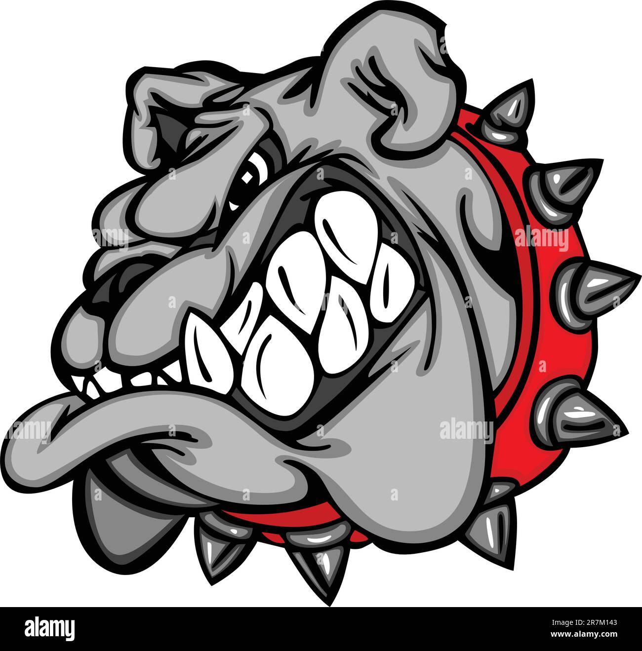 Cartoon-Bild eines Bulldog-Maskottchen-Kopfes Stock Vektor