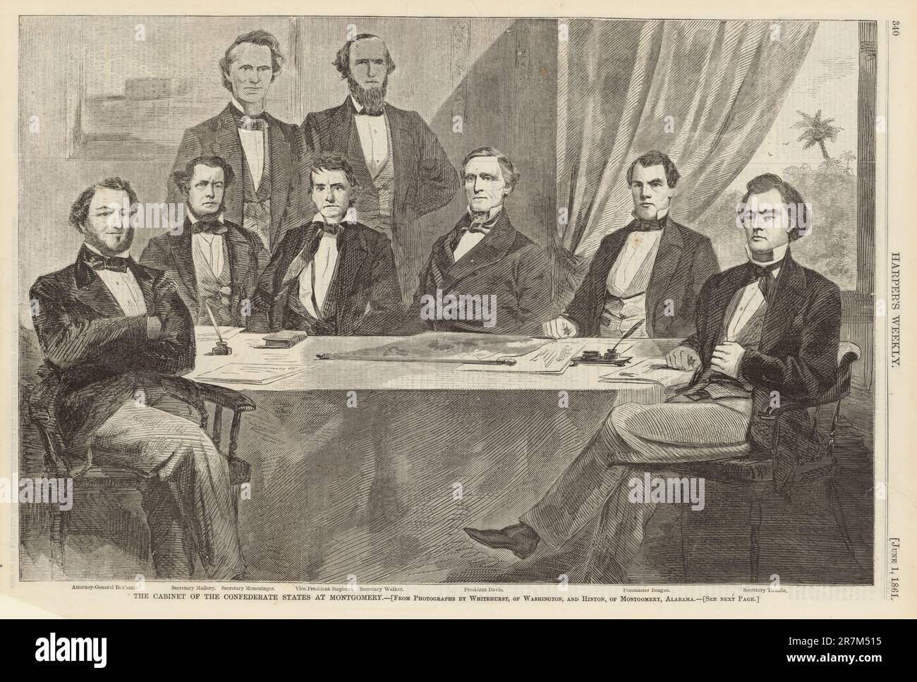 Das Kabinett der Konföderierten Staaten in Montgomery 1861 Stockfoto