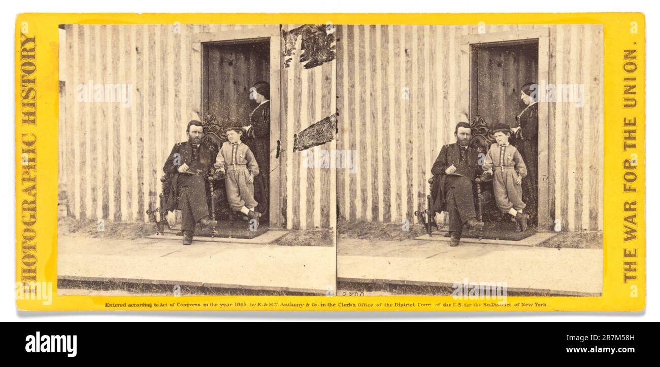Odysseus S. Grant und Familie 1865 Stockfoto