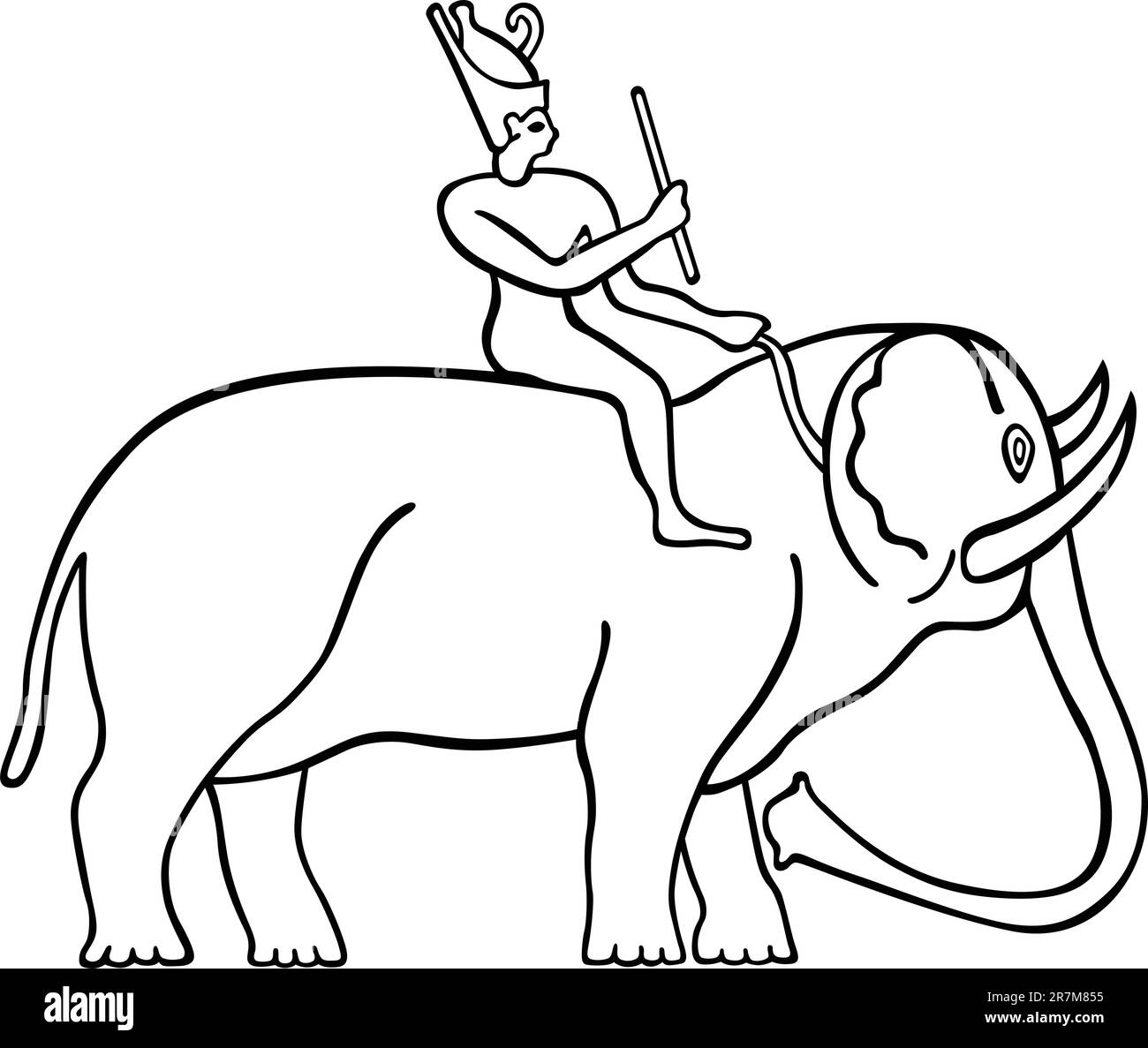 Ägyptischer Elefant auf Weiß Stock Vektor