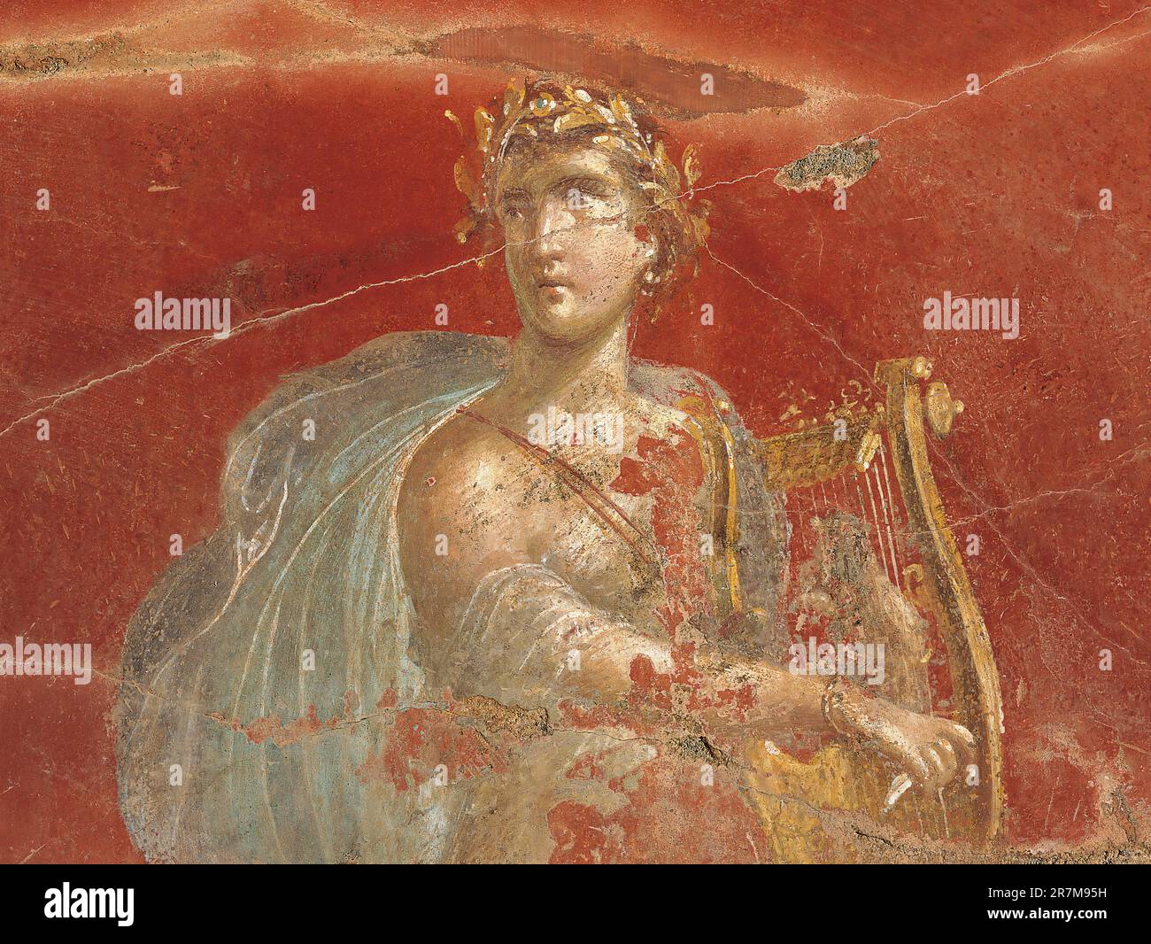Italien Campania Moregine, Triclinium A, Nordwand Nero AS Apollo, 60-79 n. Chr. Wandmalerei Stockfoto
