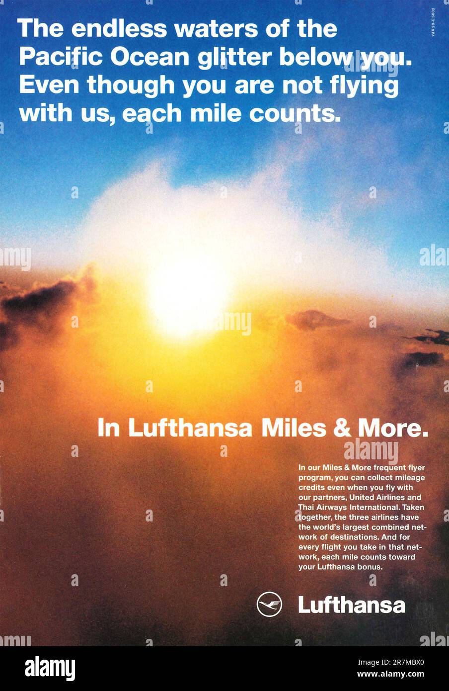 Lufthansa Miles & More Werbung in einem NatGeo Magazin 1995 Stockfoto