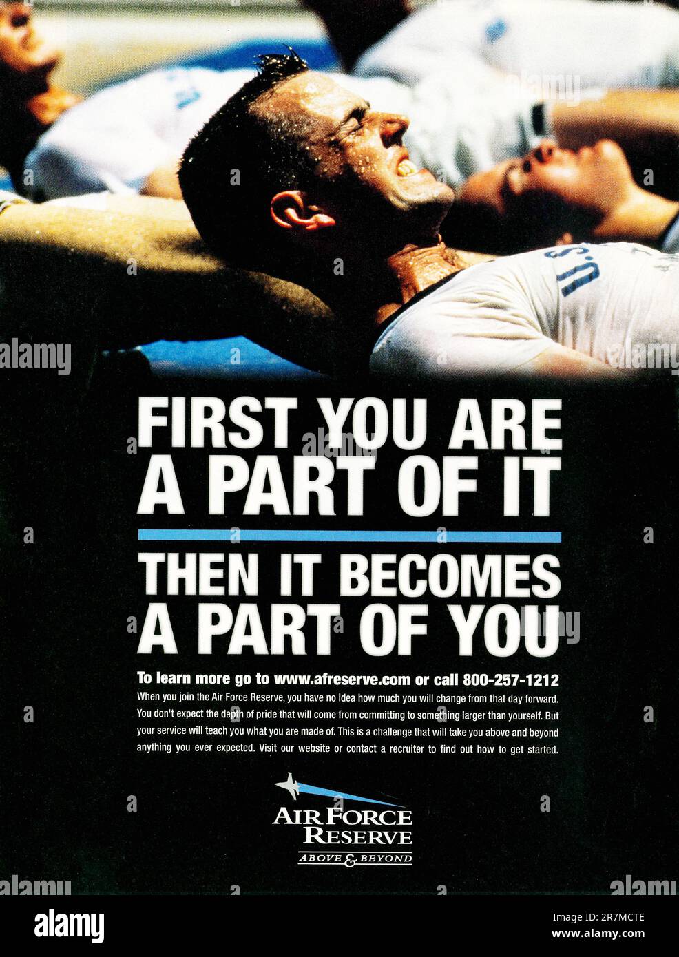 Air Force Reserve Werbung in einem Magazin 2002 Stockfoto