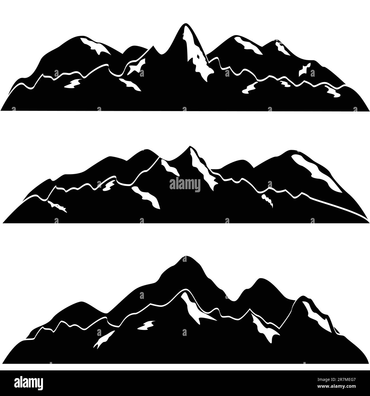 Berg mit schneebedeckten Decken Stock Vektor