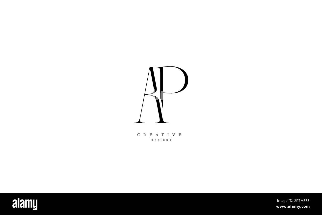AP PA P abstrakte Vektorlogo-Monogrammvorlage Stock Vektor