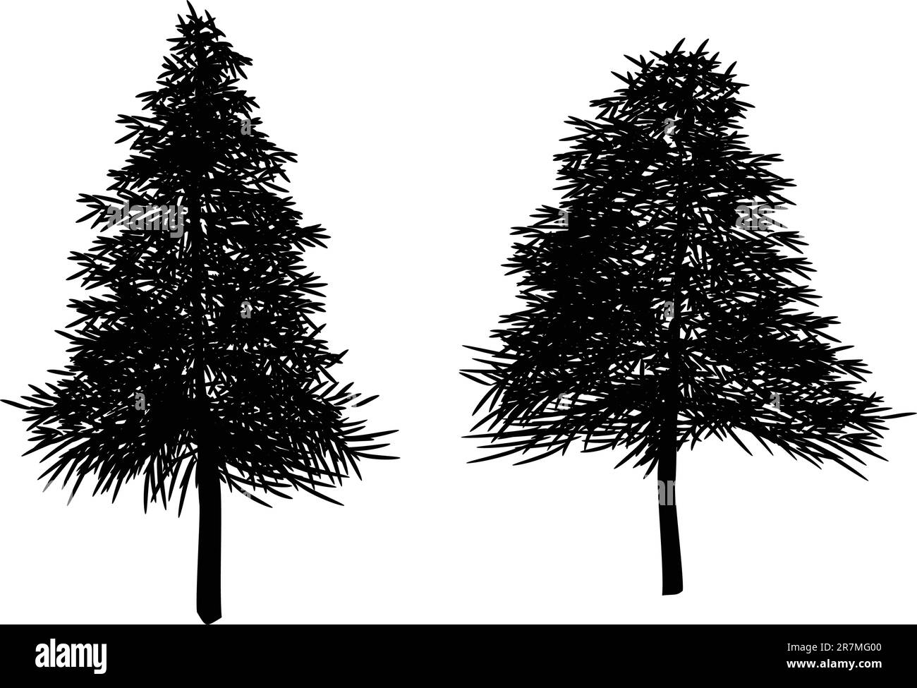 Illustrationen von weihnachtsbäumen, Tannenbaum, Vektorformat. Leaves können neu angeordnet werden. Stock Vektor