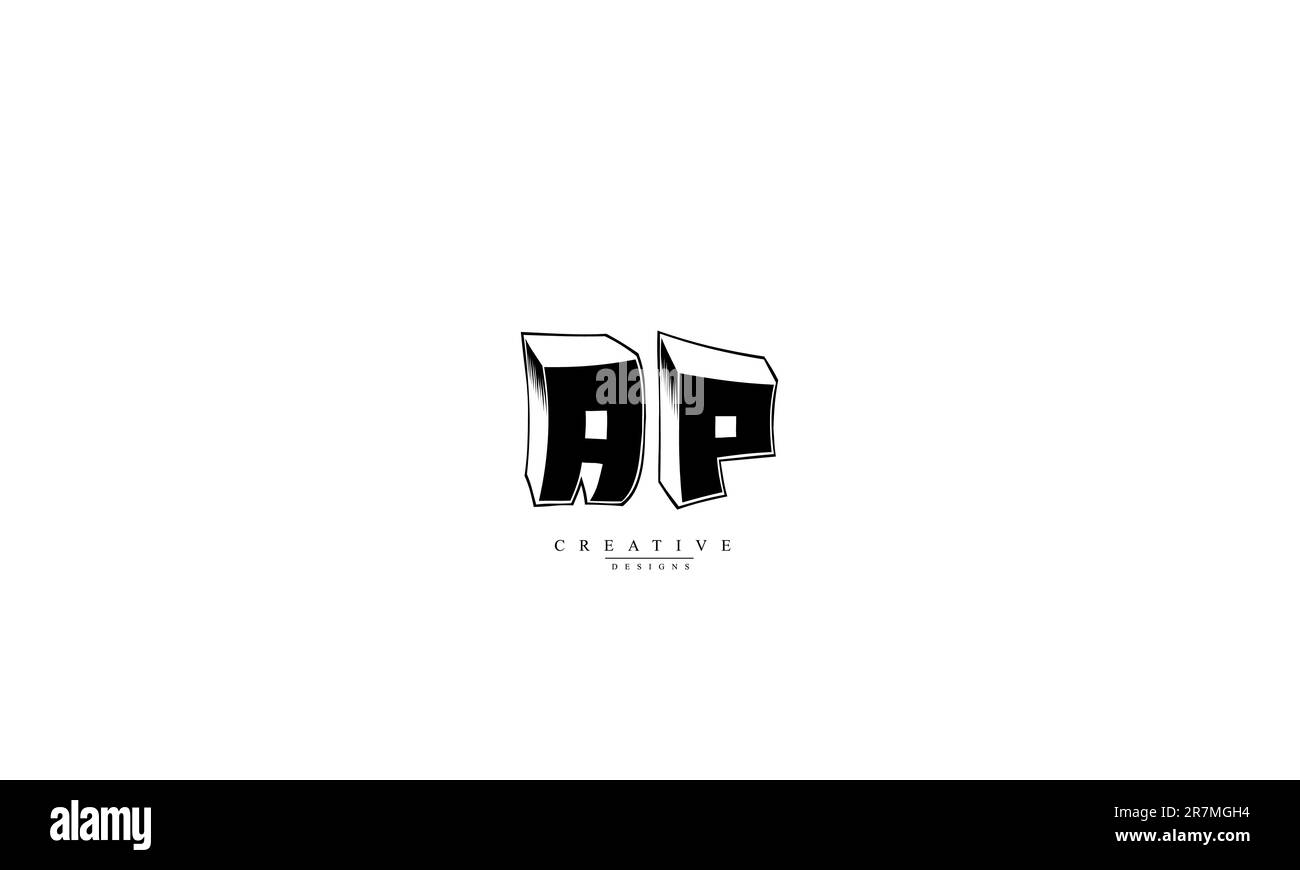 AP PA P abstrakte Vektorlogo-Monogrammvorlage Stock Vektor