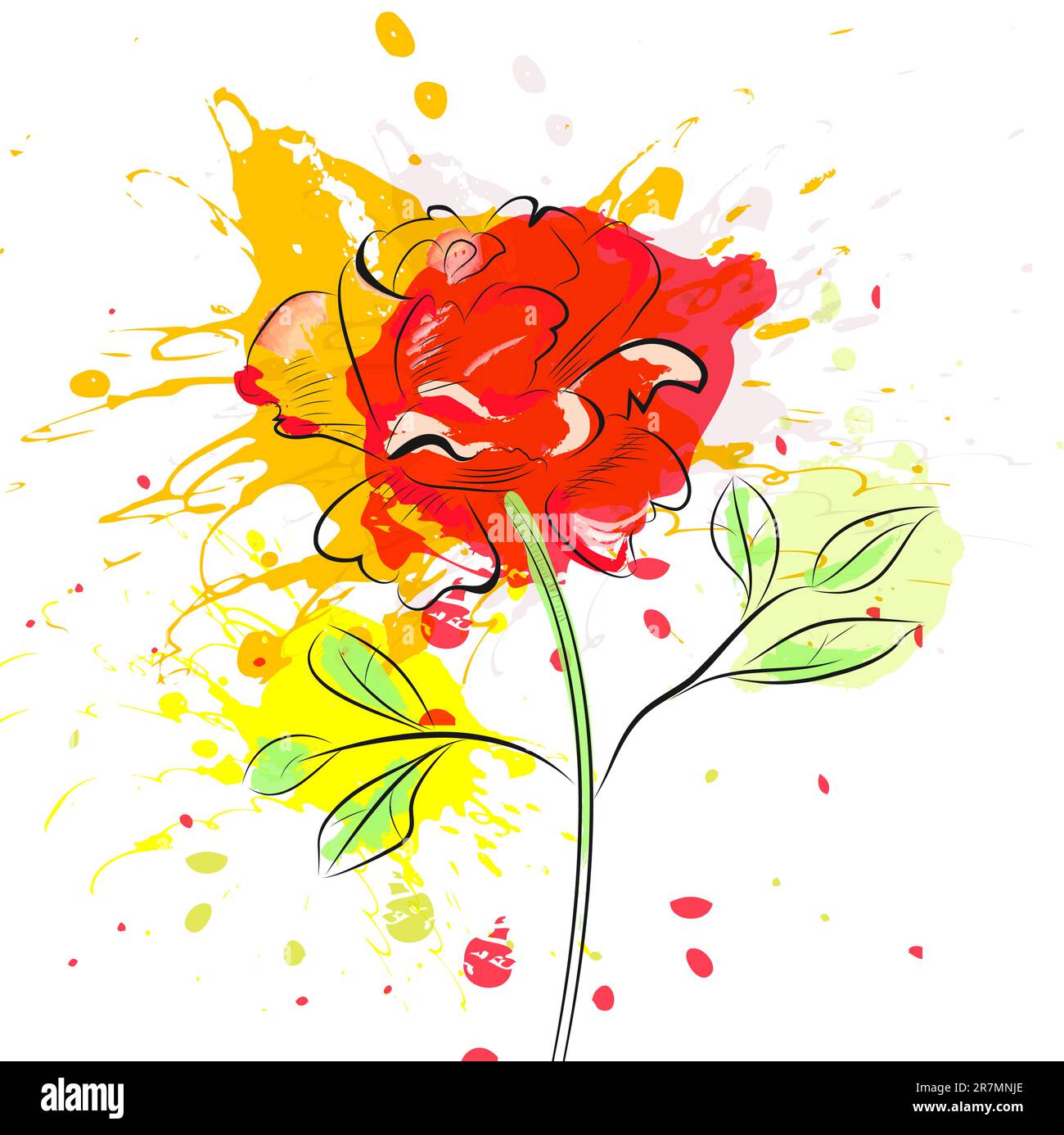 Illustration einer Rosenblume Stock Vektor