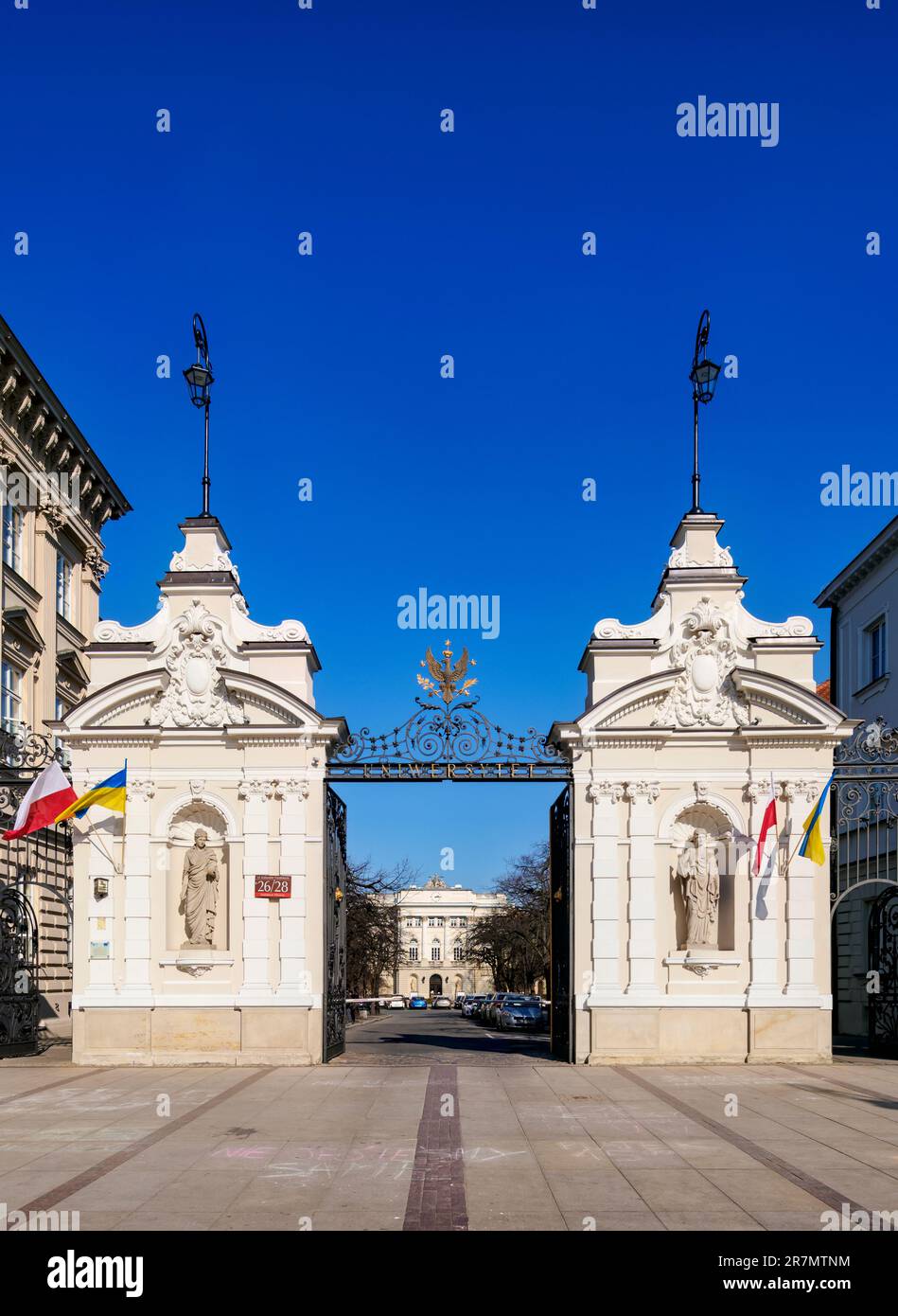 Universität Warschau, Haupteingang, Warschau, Woiwodschaft Masowien, Polen Stockfoto