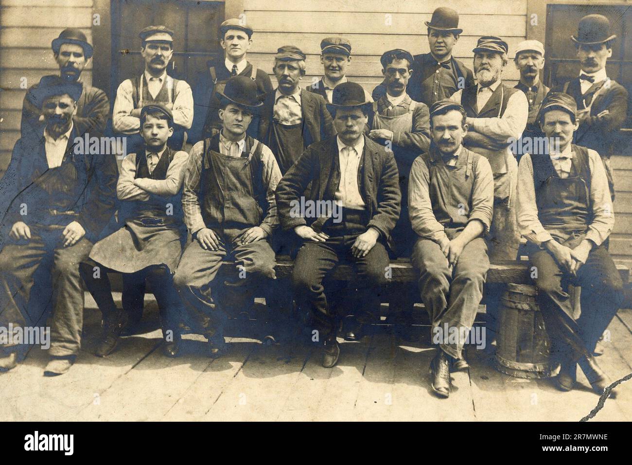 Arbeiter um 1900, Arbeiter um die Jahrhundertwende, Stockfoto