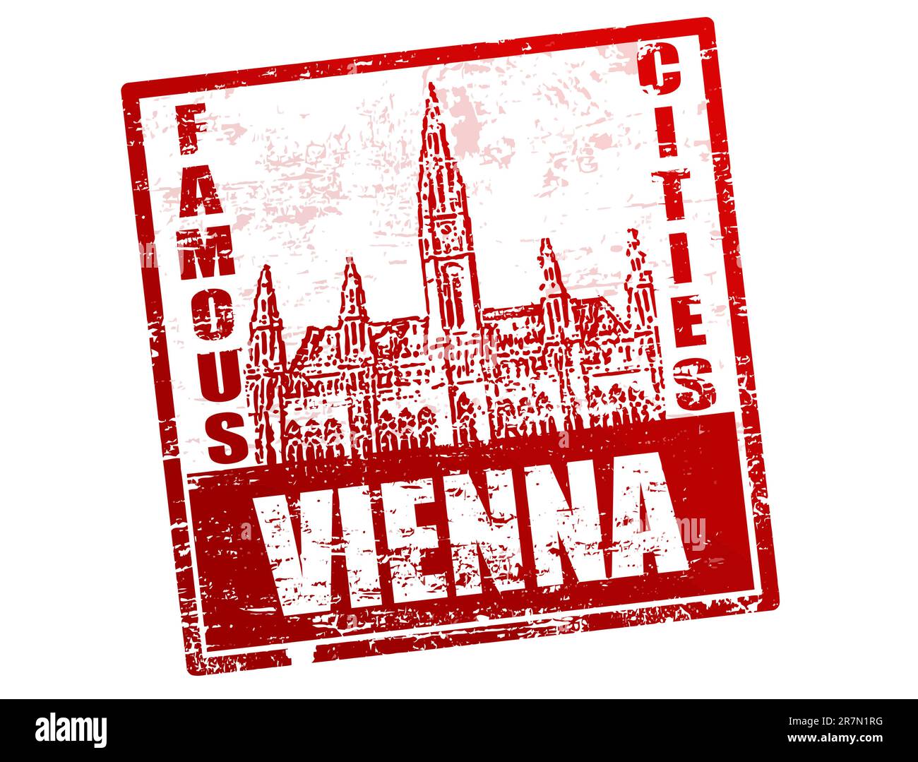 Grunge-Gummistempel mit Rathaus und dem Wort Wien drinnen, Vektorbild Stock Vektor