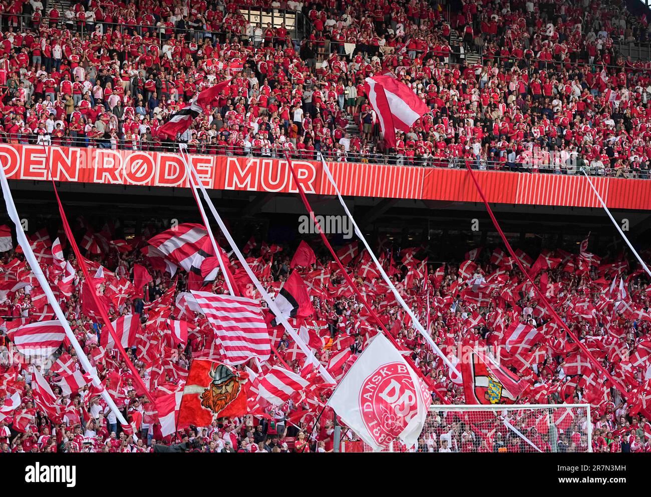 Parken, Kopenhagen, Dänemark. 16. Juni 2023. Dänemark gegen Nordirland, bei Parken, Kopenhagen, Dänemark. Kim Price/CSM/Alamy Live News Stockfoto