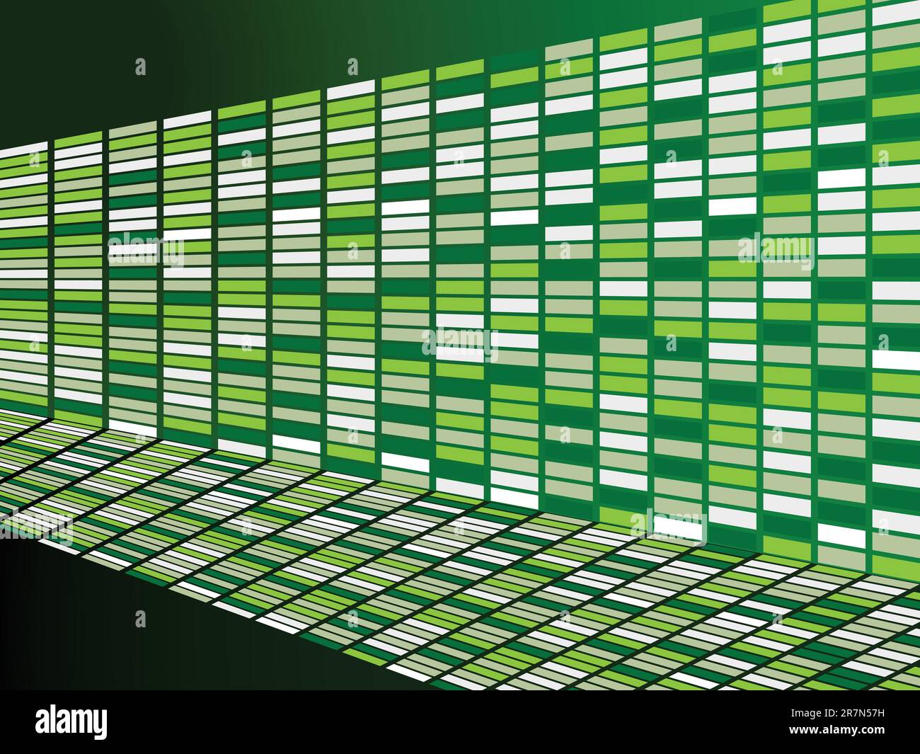 Grüner Wandhintergrund, abstrakte Vektorgrafik Stock Vektor